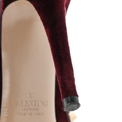 Valentino Garavani Velvet Rockstud Ankle Strap 100mm Pumps 38.5 Rubin 7 of 10