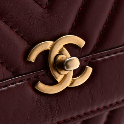 Chanel Aged Calfskin Chevron Quilted Backpack Red 11 of 12