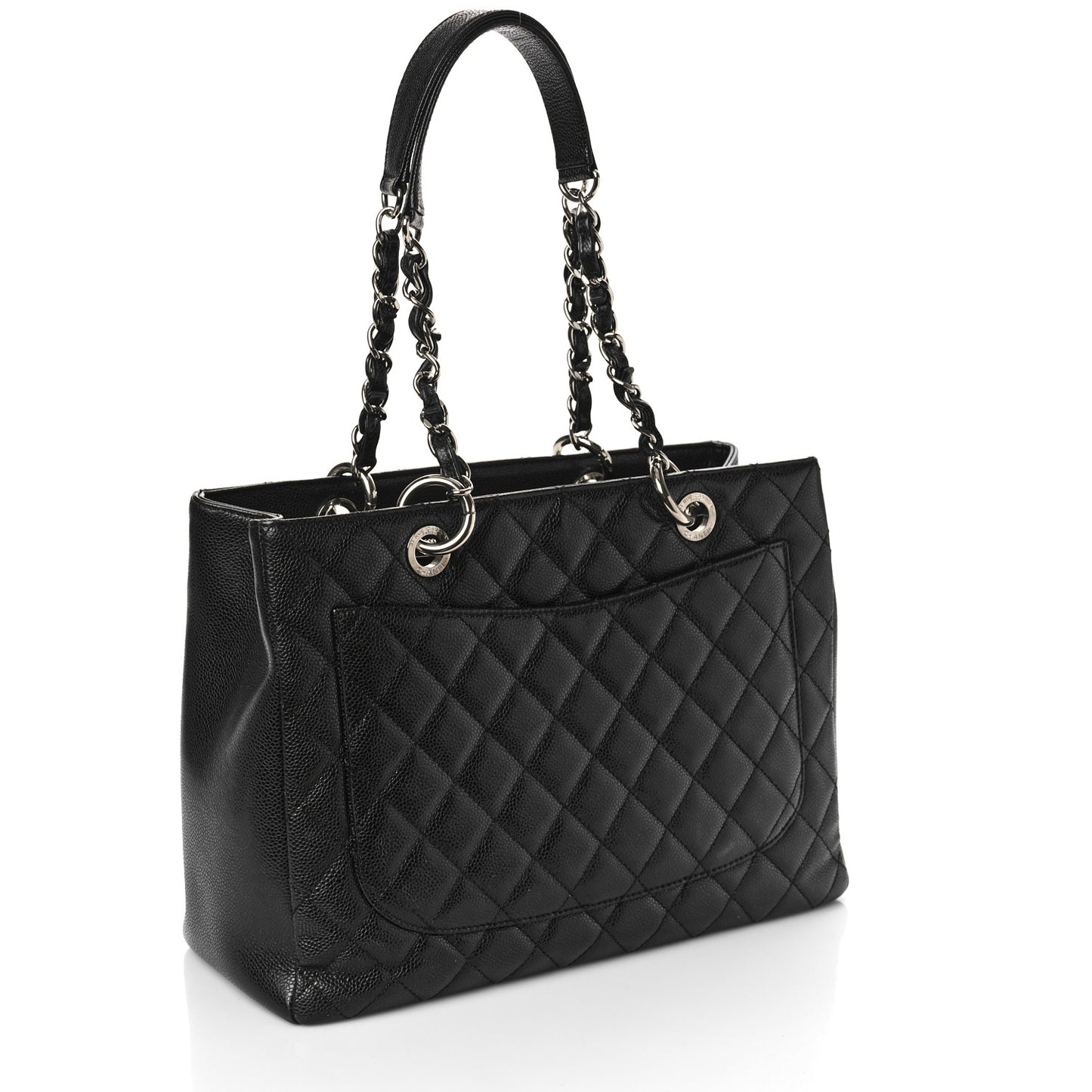 Caviar Quilted Grand Shopping Tote GST Black