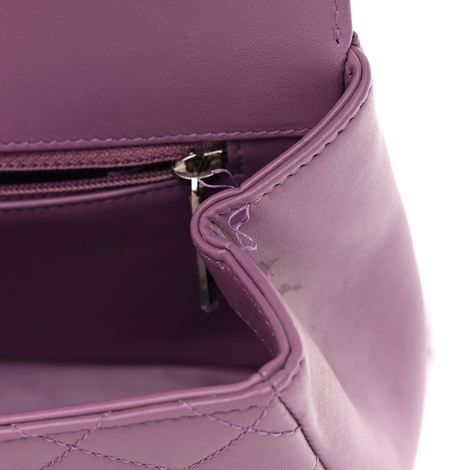 Chanel Lambskin Quilted Small CC Filigree Flap Purple 11 of 16