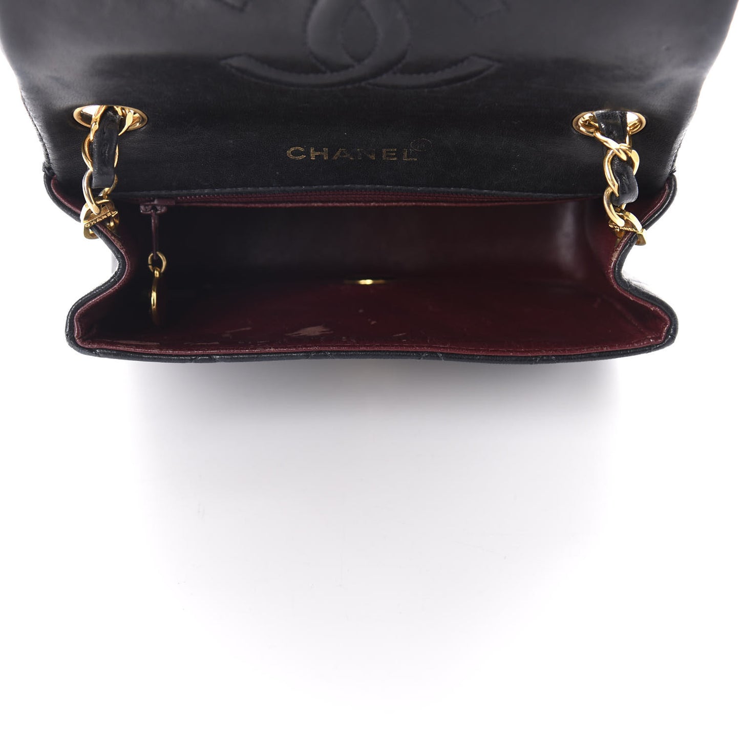 Lambskin Quilted Mini Square Flap Black