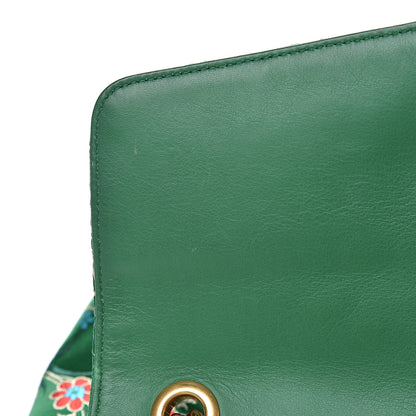 Gucci Jacquard Matelasse Floral Maxi GG Marmont Top Handle Shoulder Bag Green Multicolor 18 of 19