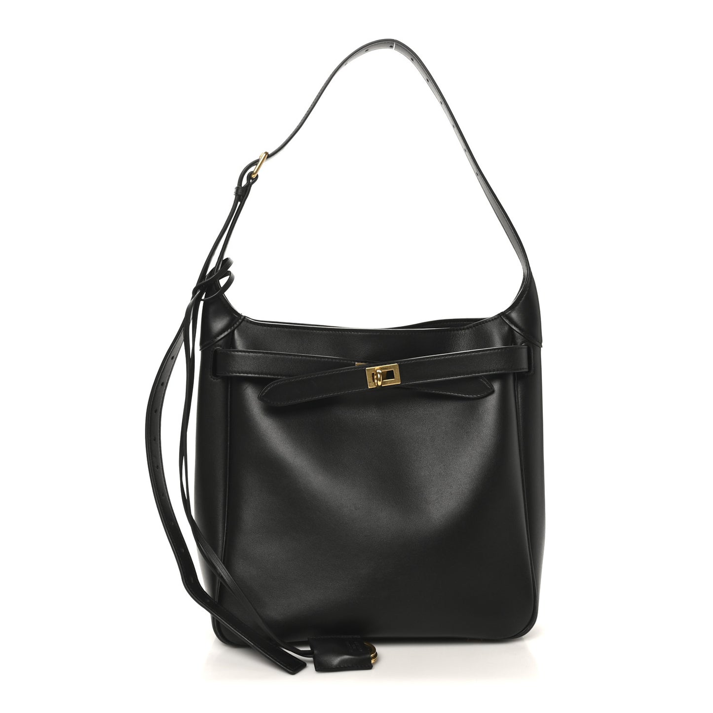 Smooth Calfskin Small Bel Air Hobo Bag Black