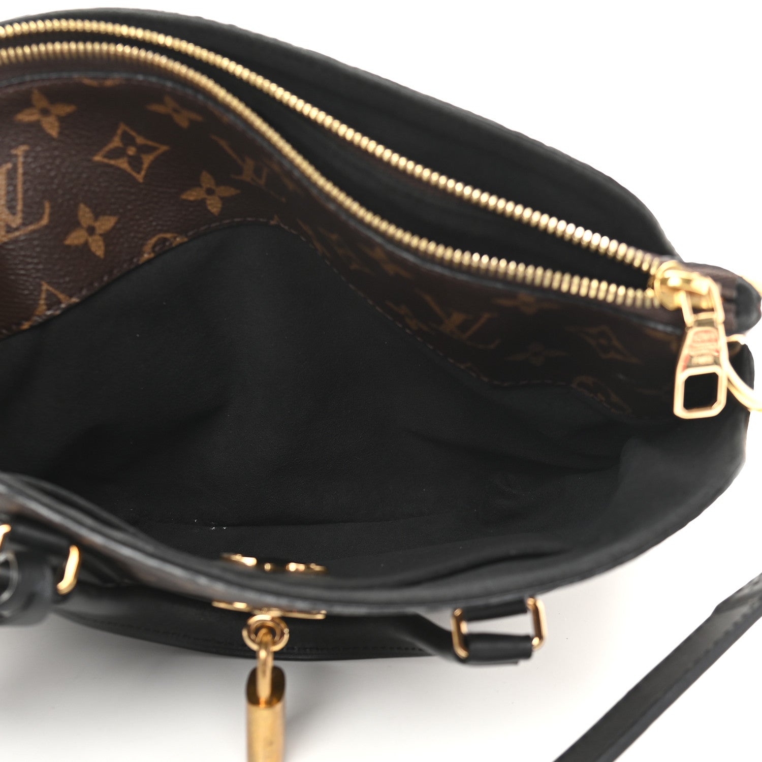 Louis Vuitton Monogram Flower Zipped Tote PM Black 6 of 9
