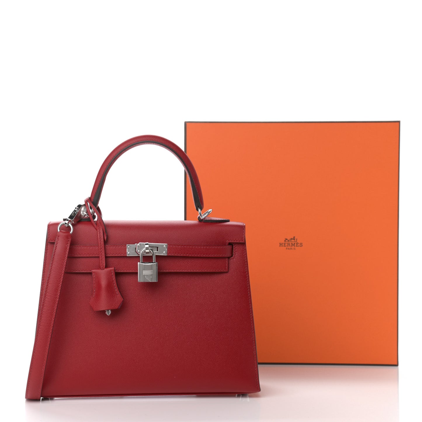 Madame Calfskin Verso Kelly Sellier 25 Rouge Piment Rose Pourpre