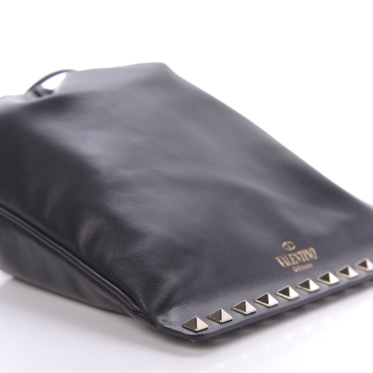 Valentino Garavani Calfskin Rockstud Drawstring Pouch Black 6 of 9