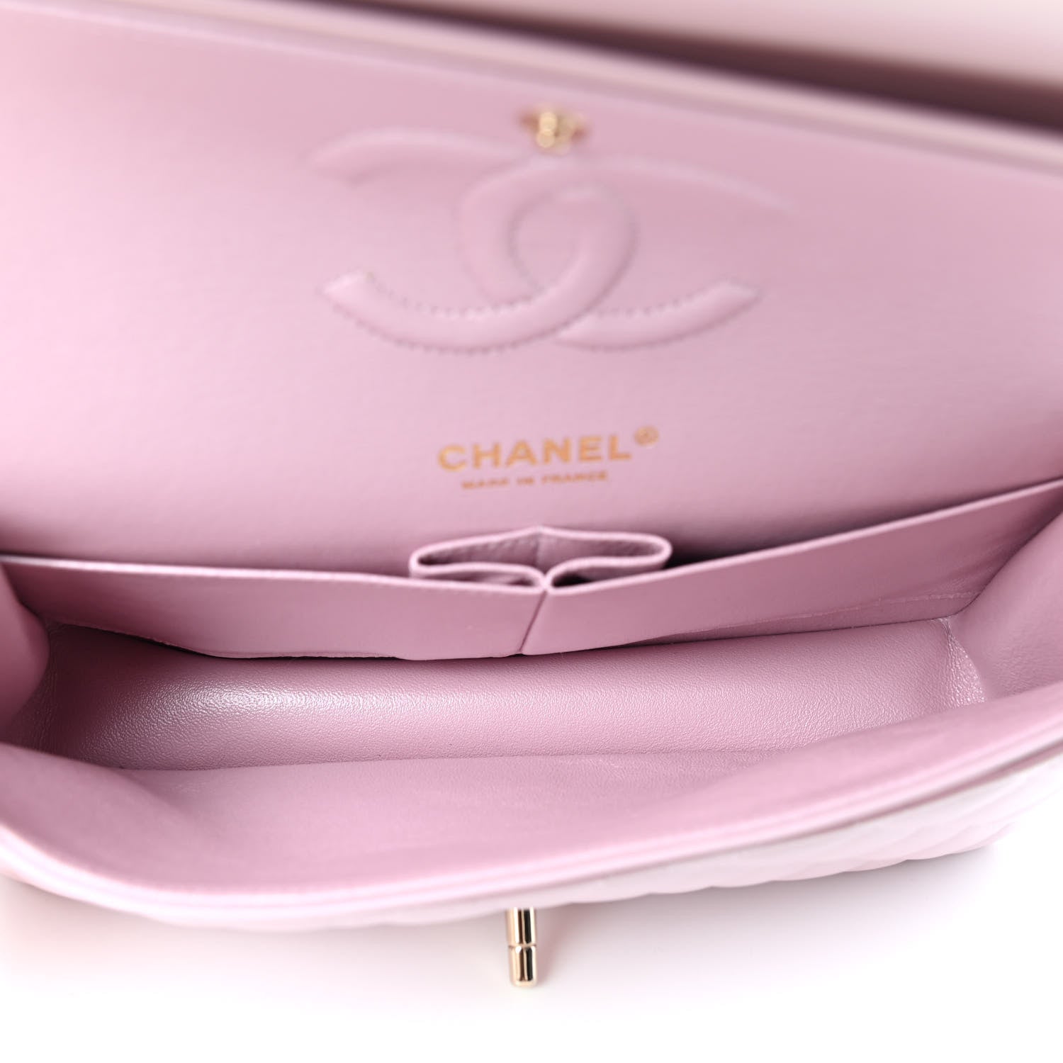 Chanel Iridescent Calfskin Quilted Medium Double Flap Light Pink 5 of 11