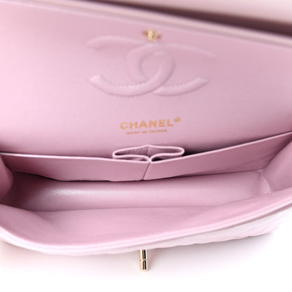Chanel Iridescent Calfskin Quilted Medium Double Flap Light Pink 5 of 11