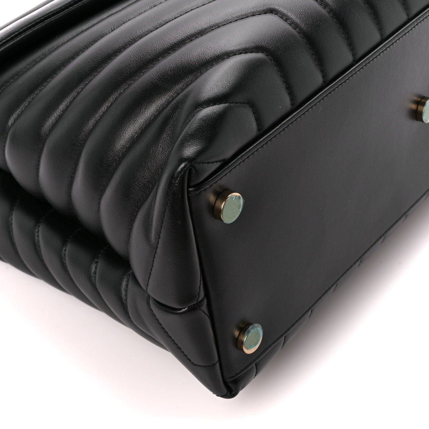 Calfskin Y Quilted Monogram Large Loulou Chain Satchel Black
