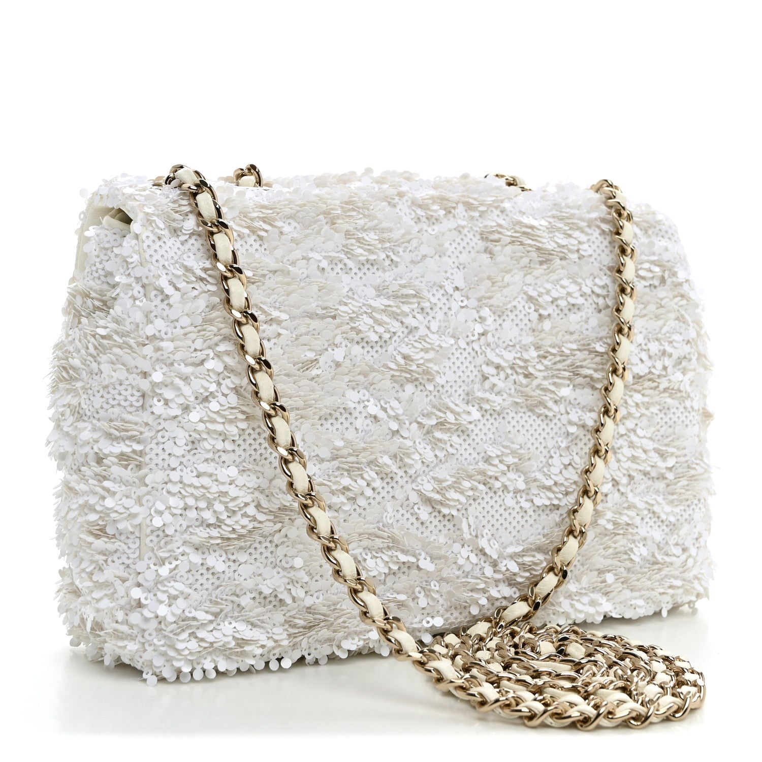 Chanel Sequin Mini Rectangular Flap White 3 of 10