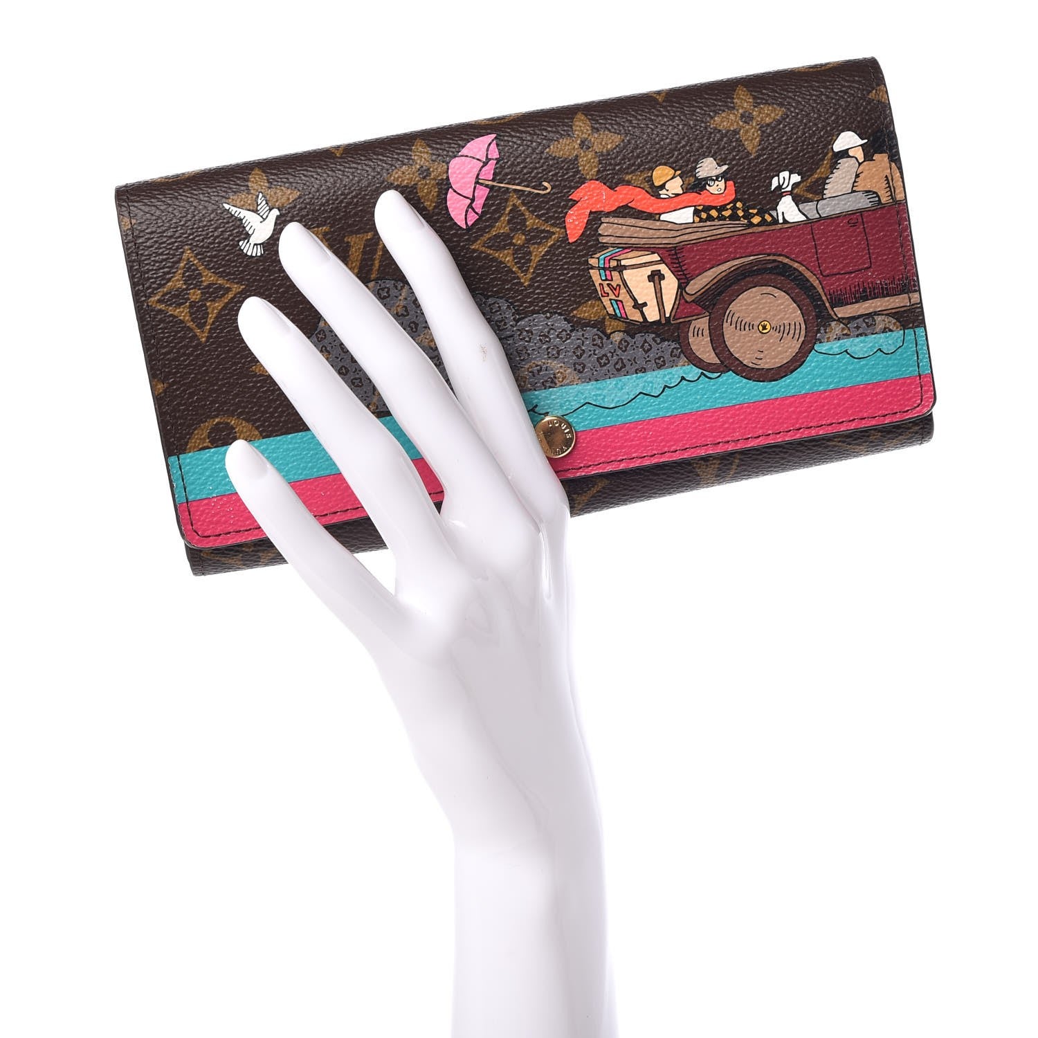 Louis Vuitton Monogram 2015 Christmas Animation Sarah Wallet Hibiscus 2 of 9
