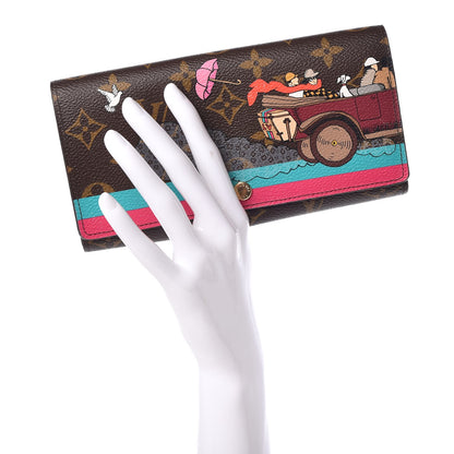 Louis Vuitton Monogram 2015 Christmas Animation Sarah Wallet Hibiscus 2 of 9
