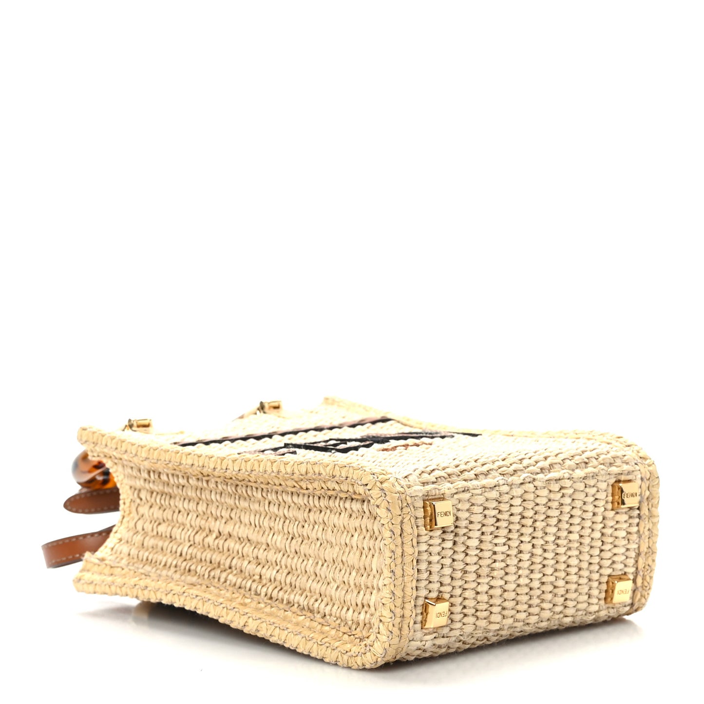 Paglia Chicco Riso Vitello King Plexiglass Logo Embroidered Mini Sunshine Shopper Alchemy Brandy