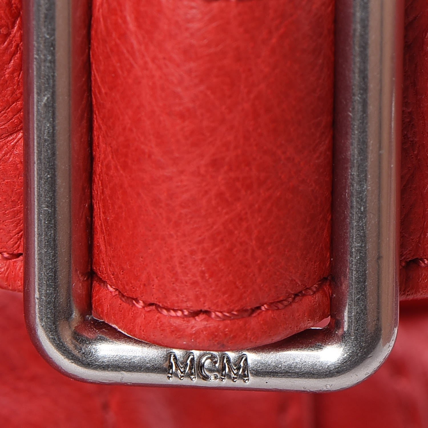 MCM Lambskin Tumbler Backpack Red 13 of 16