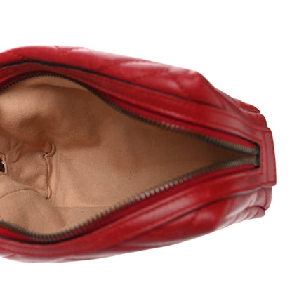 Gucci Calfskin Matelasse GG Marmont Cosmetic Case Hibiscus Red 5 of 12