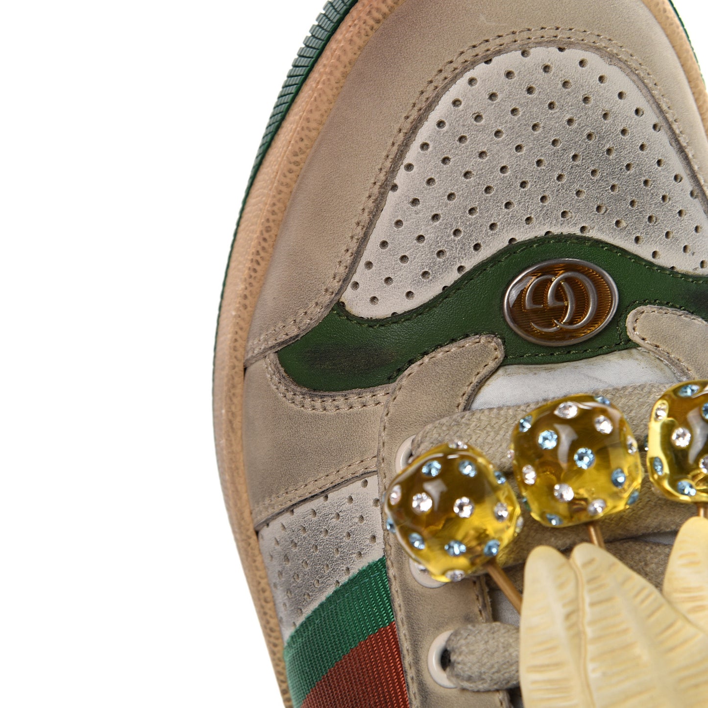 Nubuck Web Cherries Womens Screener Sneakers 37 Dusty Milk White Vintage Green