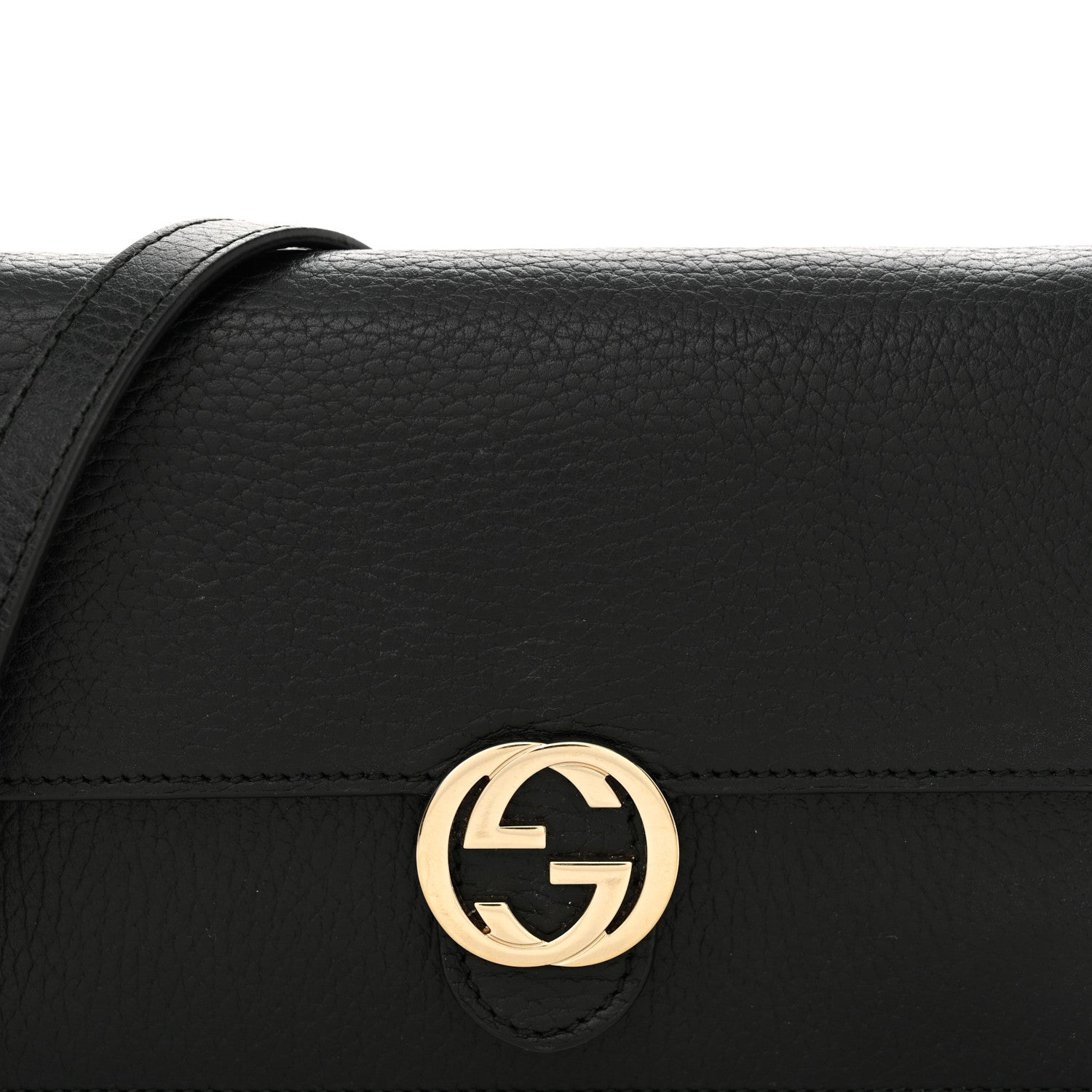 Gucci Dollar Calfskin Interlocking G Chain Wallet Black 7 of 10