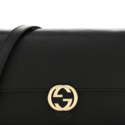 Gucci Dollar Calfskin Interlocking G Chain Wallet Black 7 of 10