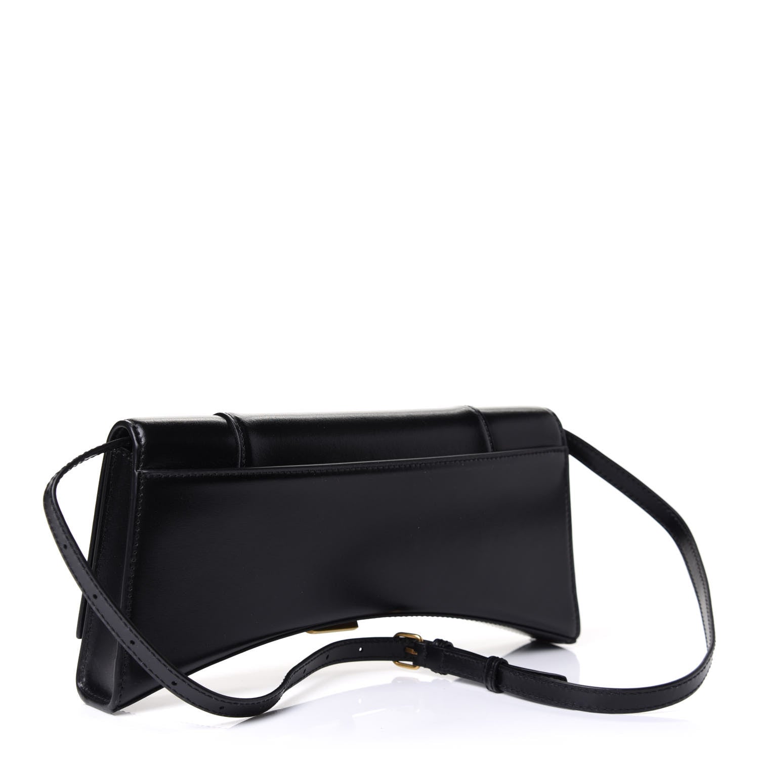 Balenciaga Shiny Box Calfskin Hourglass Stretch Sling Shoulder Bag Black 2 of 10