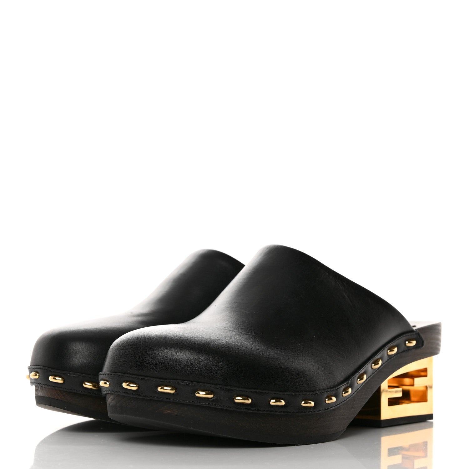 Fendi Vitello Baguette 25/60mm Clogs 39 Black 3 of 8