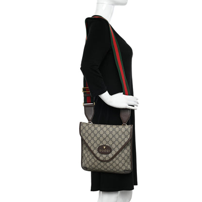 Gucci GG Supreme Monogram Web Medium Neo Vintage Flap Messenger Bag Beige New Acero 2 of 14