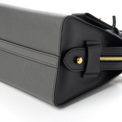 Prada Saffiano City Calfskin Small Esplanade Tote Mercurio Black 7 of 9