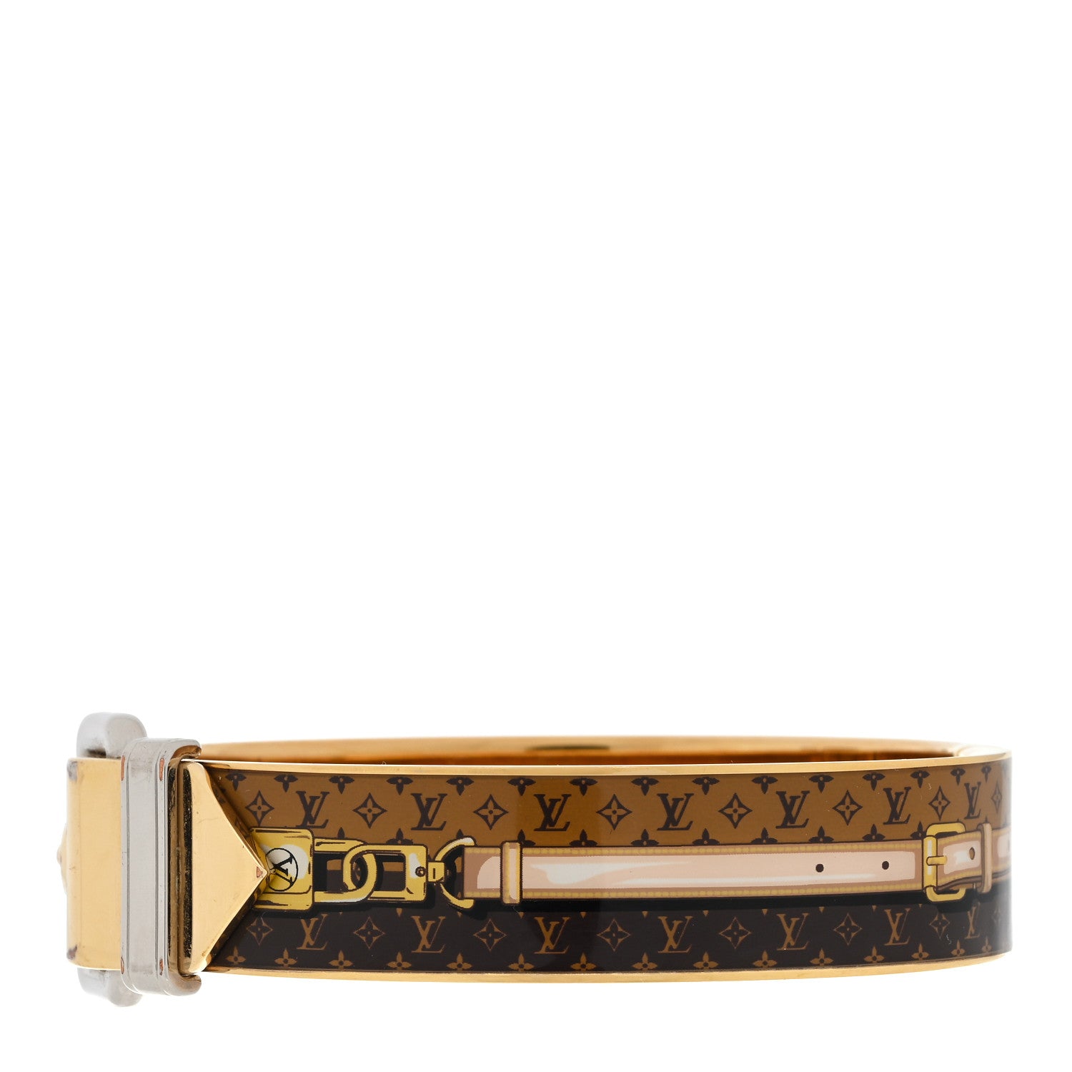 Louis Vuitton Metal Enamel Monogram Confidential Bracelet M Gold 1 of 4