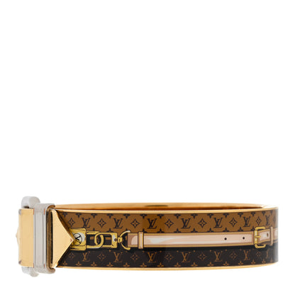 Louis Vuitton Metal Enamel Monogram Confidential Bracelet M Gold 1 of 4