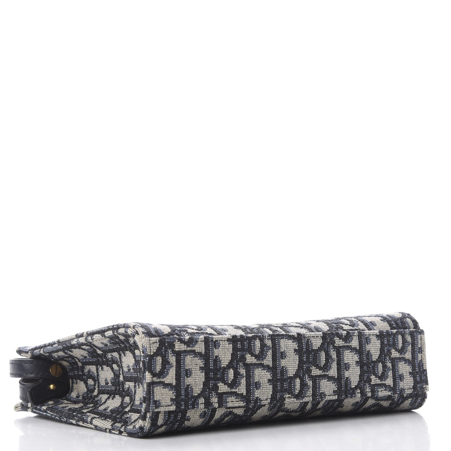 Oblique Zipped Pouch Clutch Blue