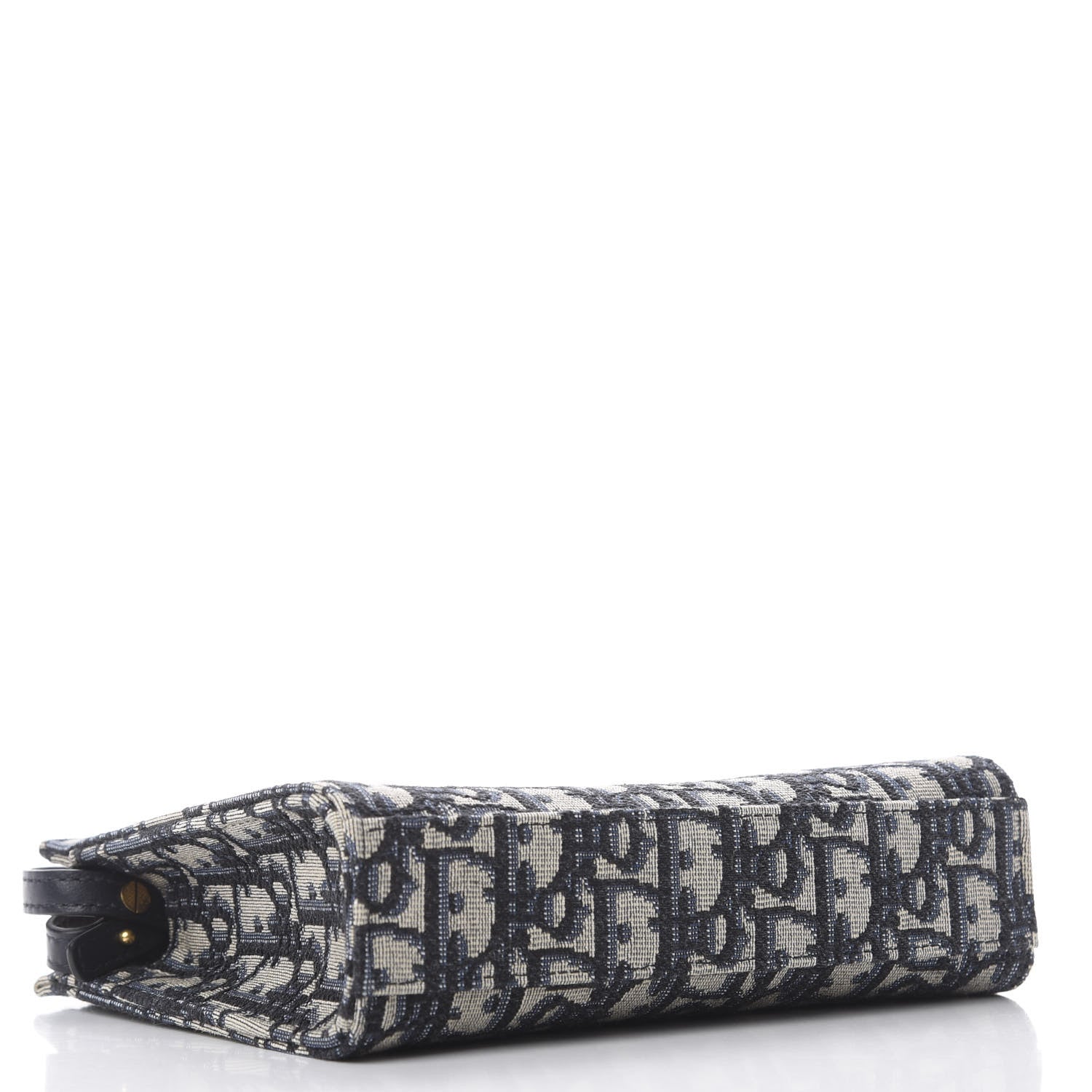 Christian Dior Oblique Zipped Pouch Clutch Blue 3 of 10