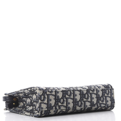 Christian Dior Oblique Zipped Pouch Clutch Blue 3 of 10