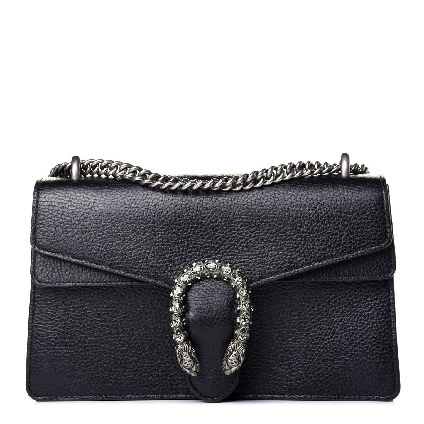 Pebbled Calfskin Small Dionysus Shoulder Bag Black