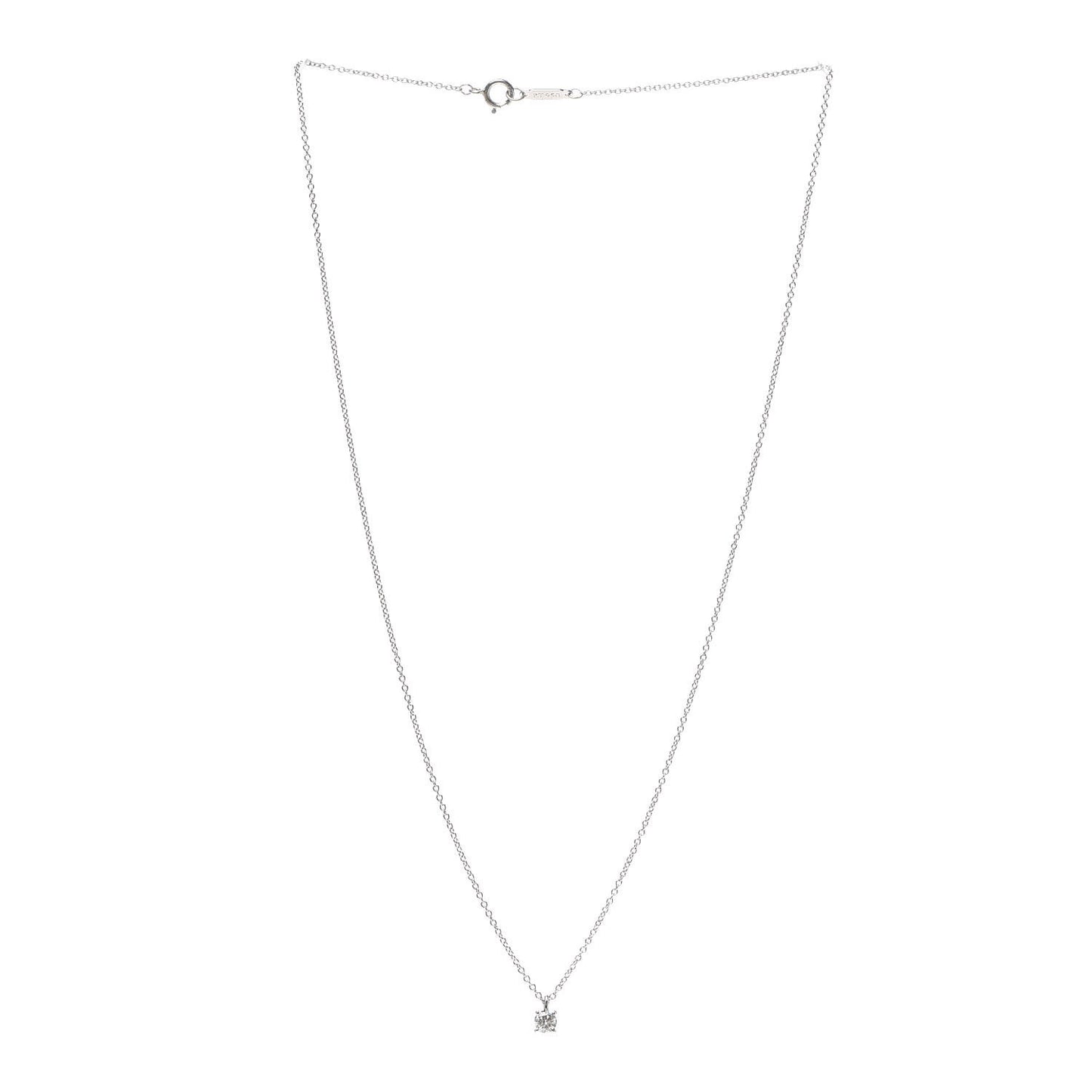 Platinum Diamond .17ct Solitaire Pendant Necklace