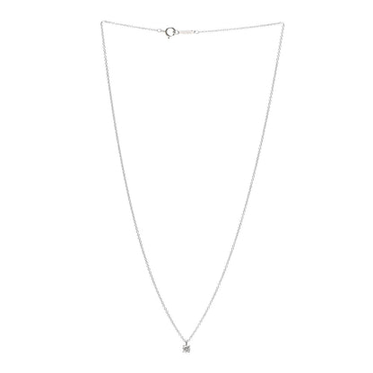 Tiffany Platinum Diamond .17ct Solitaire Pendant Necklace 3 of 6