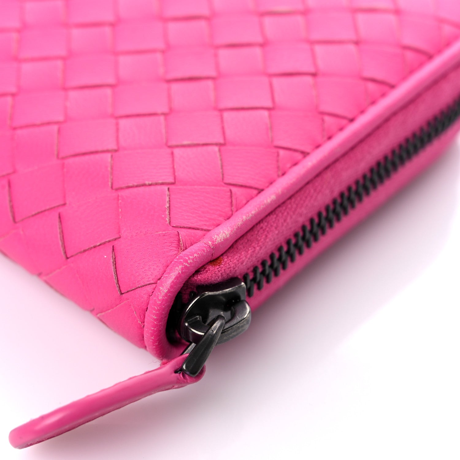 Bottega Veneta Nappa Intrecciato Zip Around Wallet Pink 8 of 17