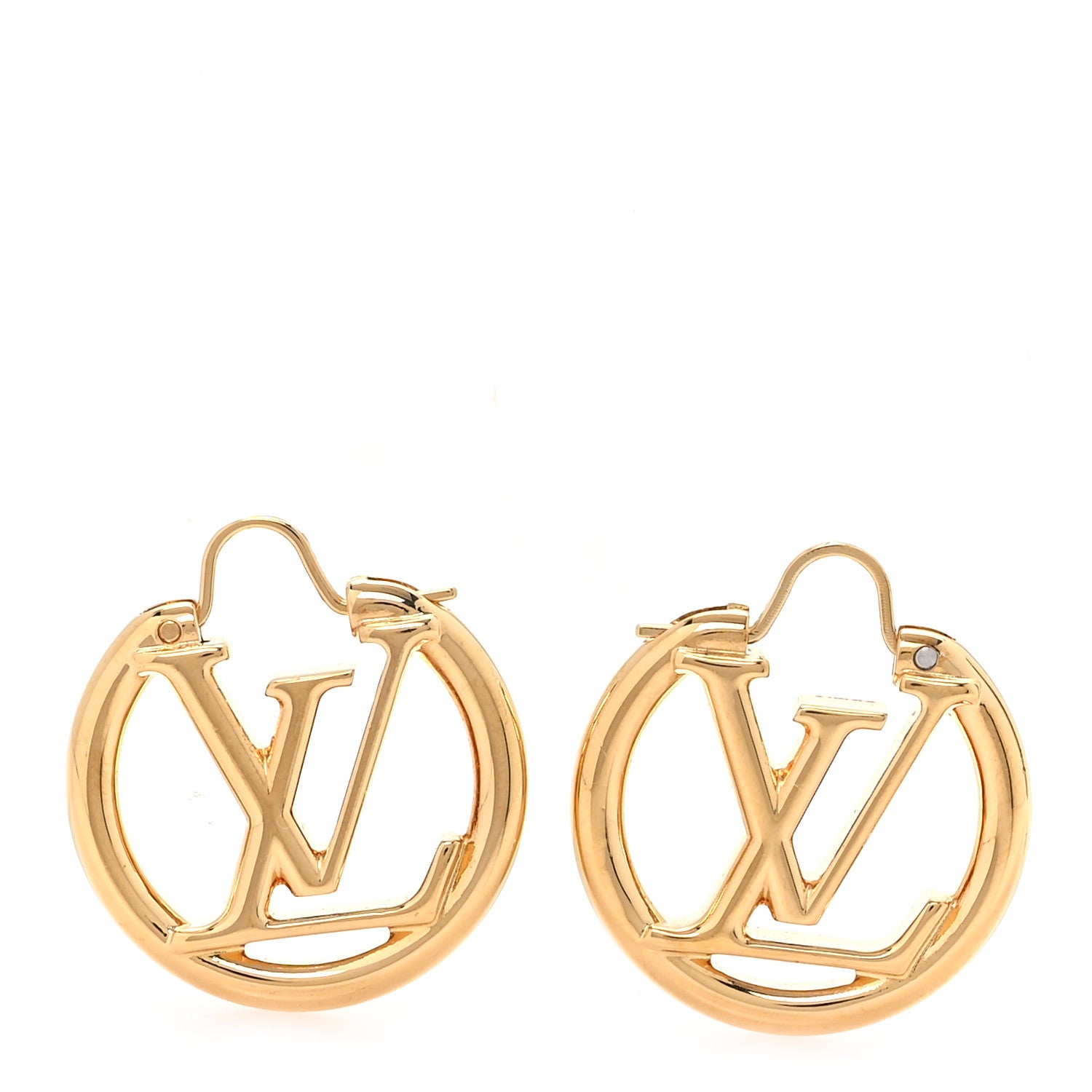 Louis Vuitton Metal Small Louise Hoop Earrings Gold 1 of 5