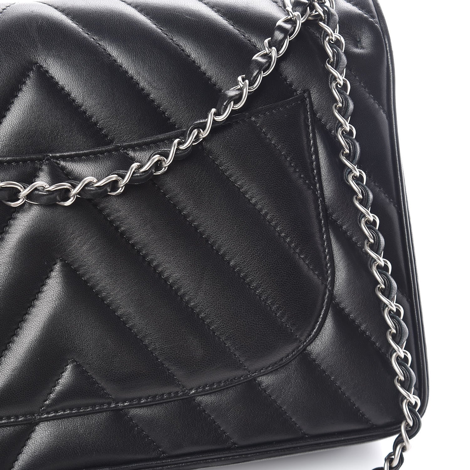 Chanel Lambskin Chevron Jumbo Leo Lion Flap Black 17 of 19