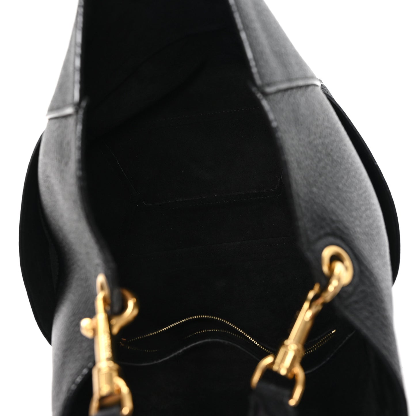 Soft Grained Calfskin Sangle Bucket Bag Black