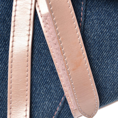 Christian Dior Patent Denim Jeans Saddle Bag Blue Pink 8 of 10