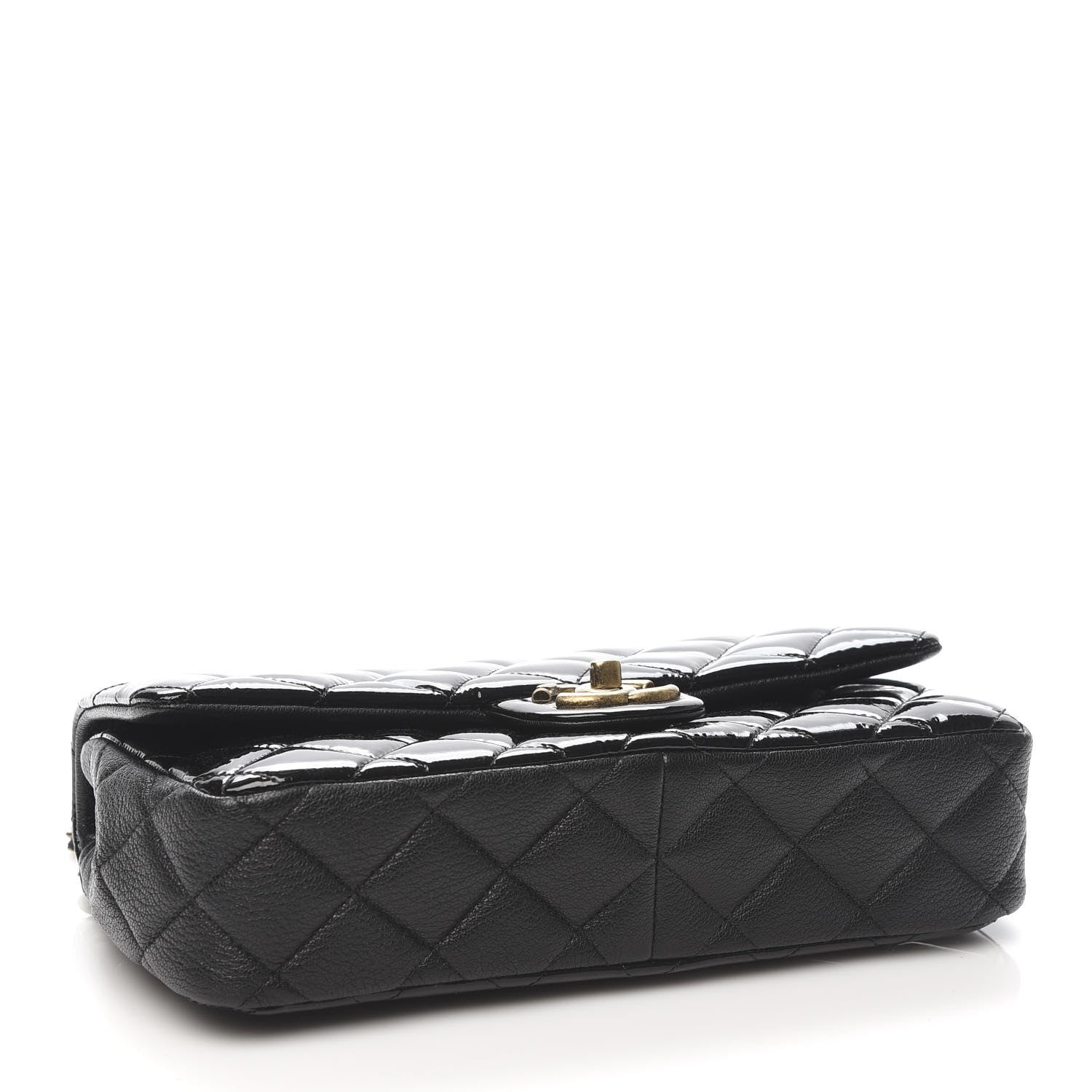 Chanel Patent Goatskin Quilted Medium CC Eyelet Flap Black 4 of 11