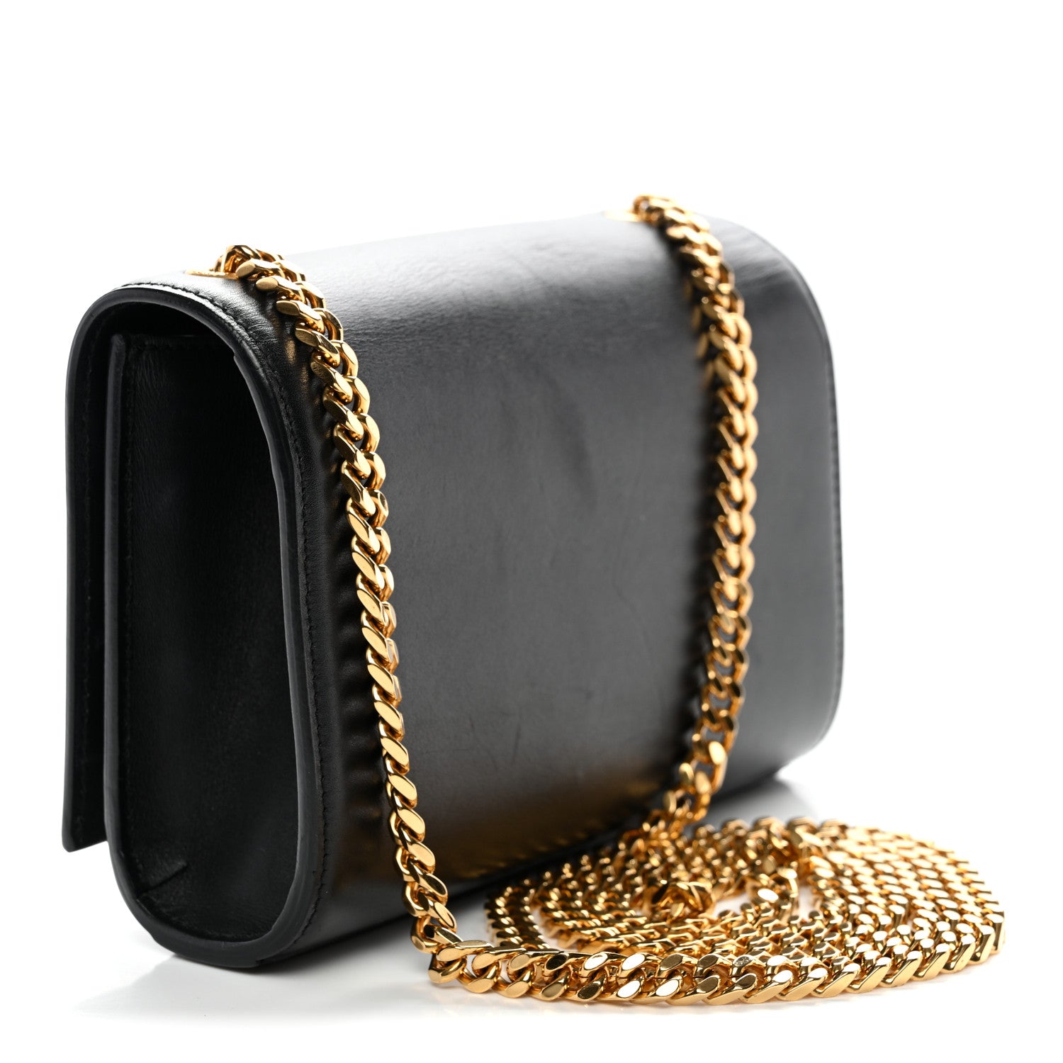 Saint Laurent Smooth Calfskin Classic Monogram Kate Tassel Chain Wallet Black 3 of 13