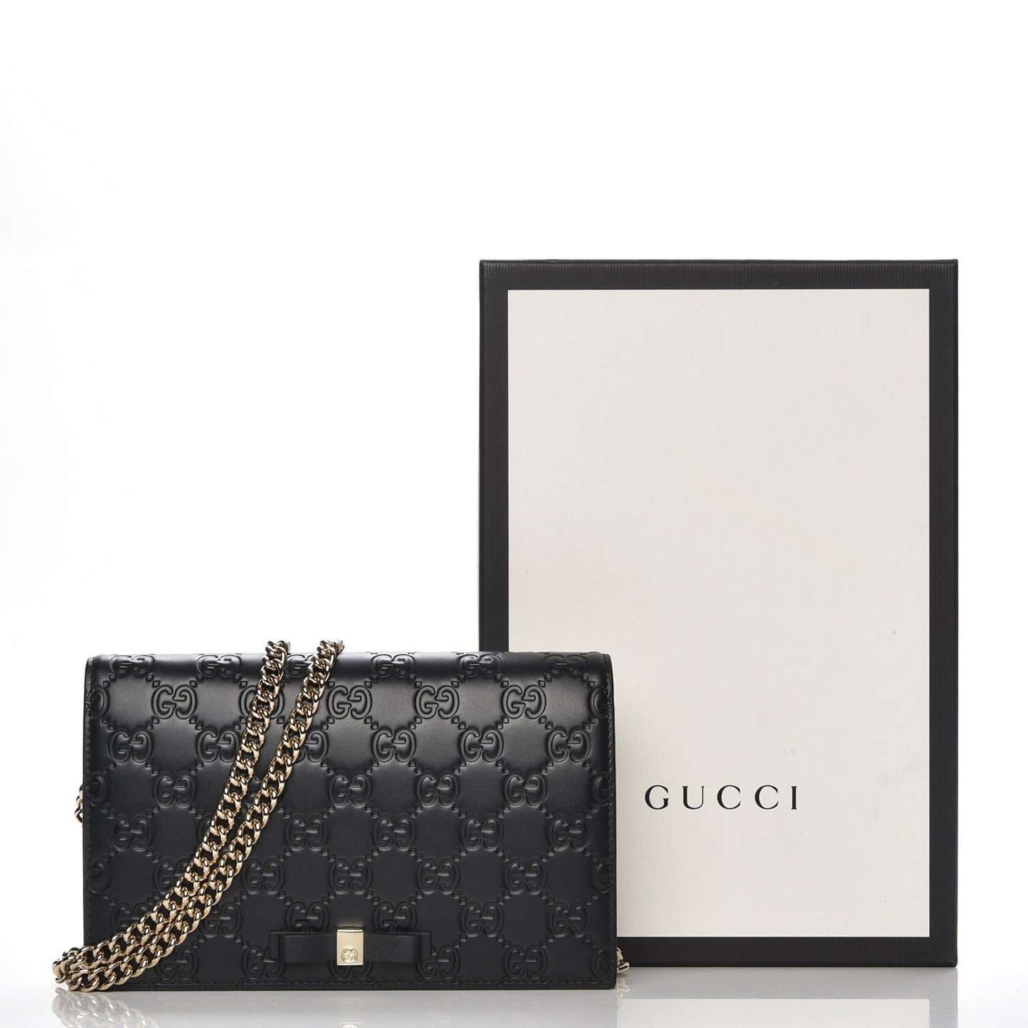 Guccissima Signature Bowy Chain Wallet Black