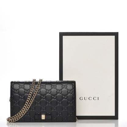 Gucci Guccissima Signature Bowy Chain Wallet Black 7 of 7