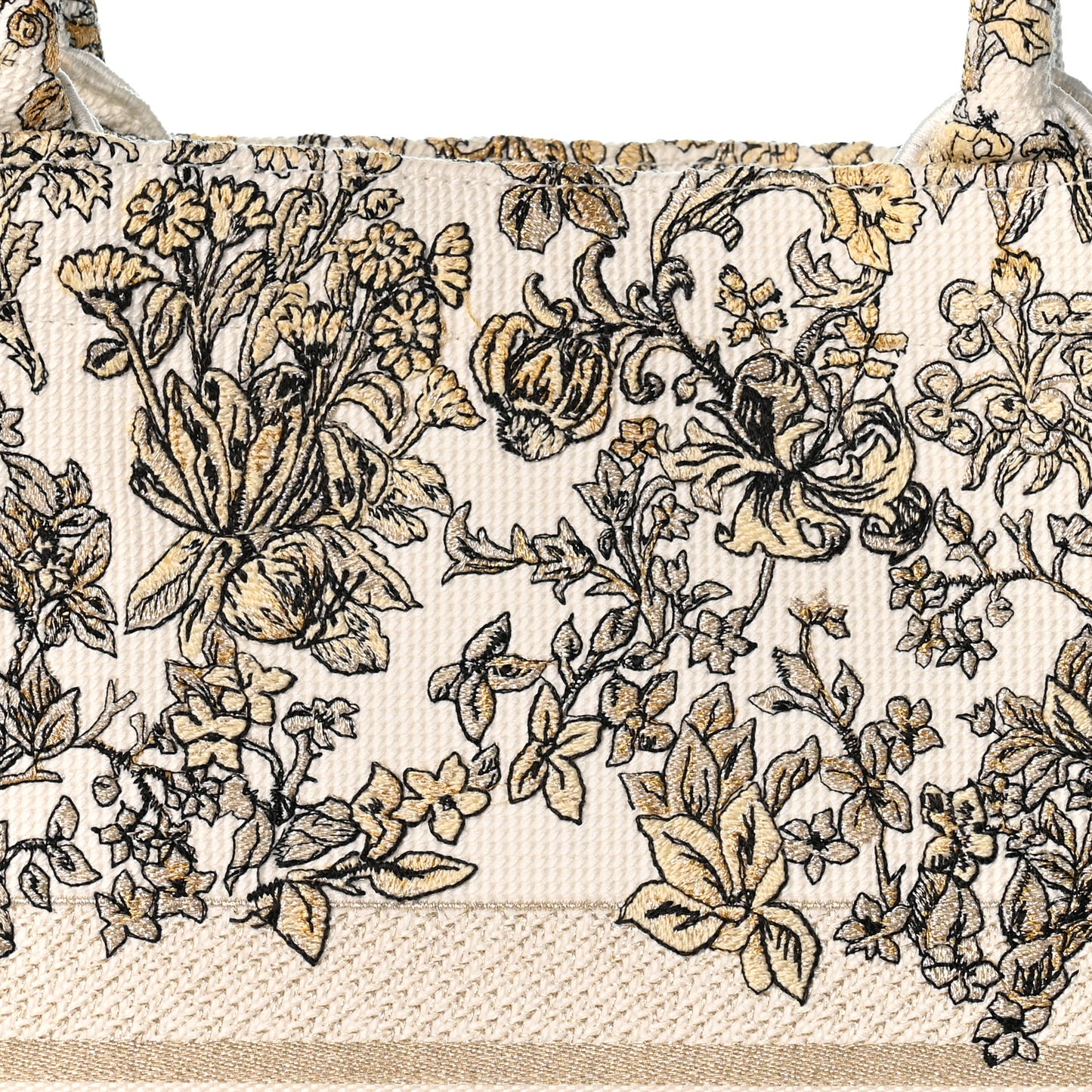 Canvas Embroidered Large Dioriviera Toile De Jouy Book Tote Gold