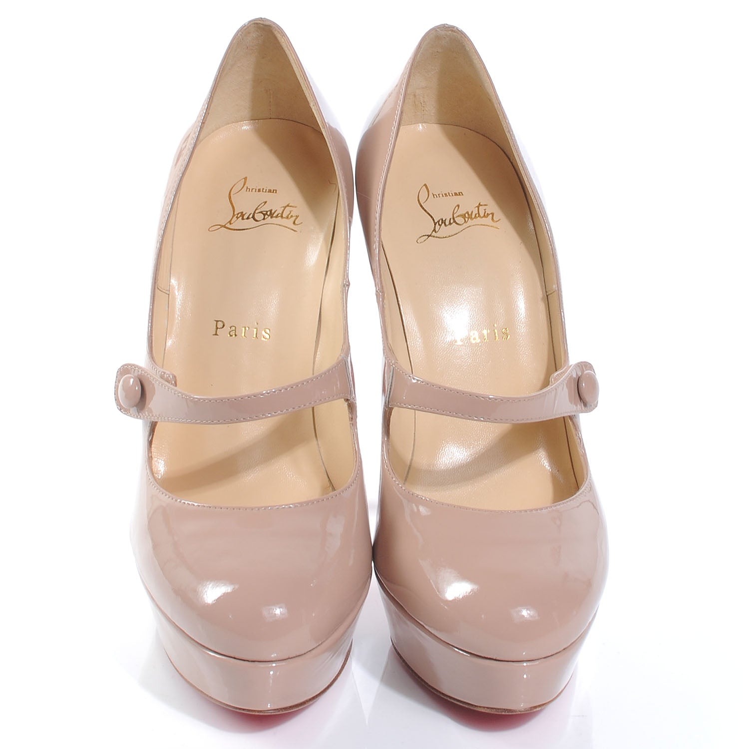 Christian Louboutin Patent Relika 140 Pumps 38.5 Nude 2 of 6