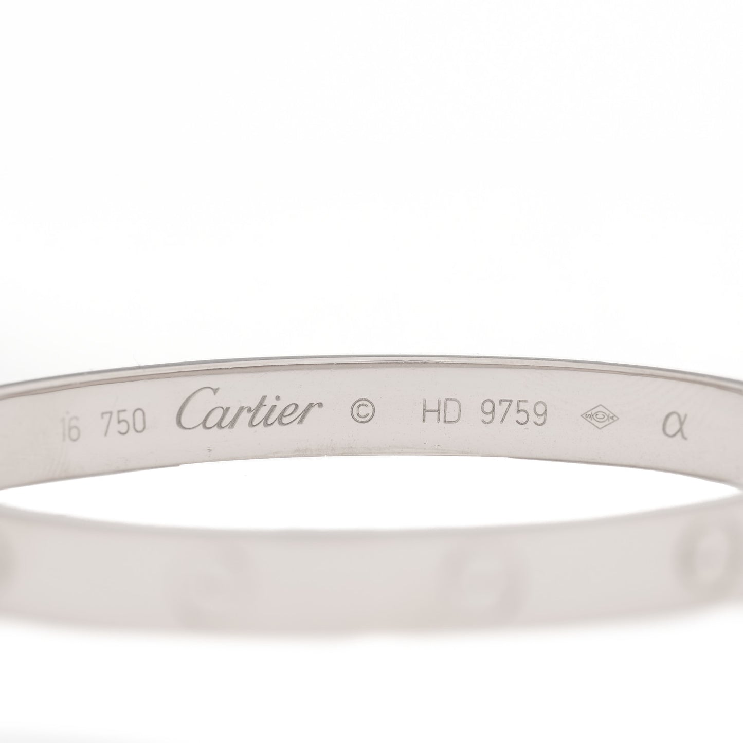 18K White Gold LOVE Bracelet 16