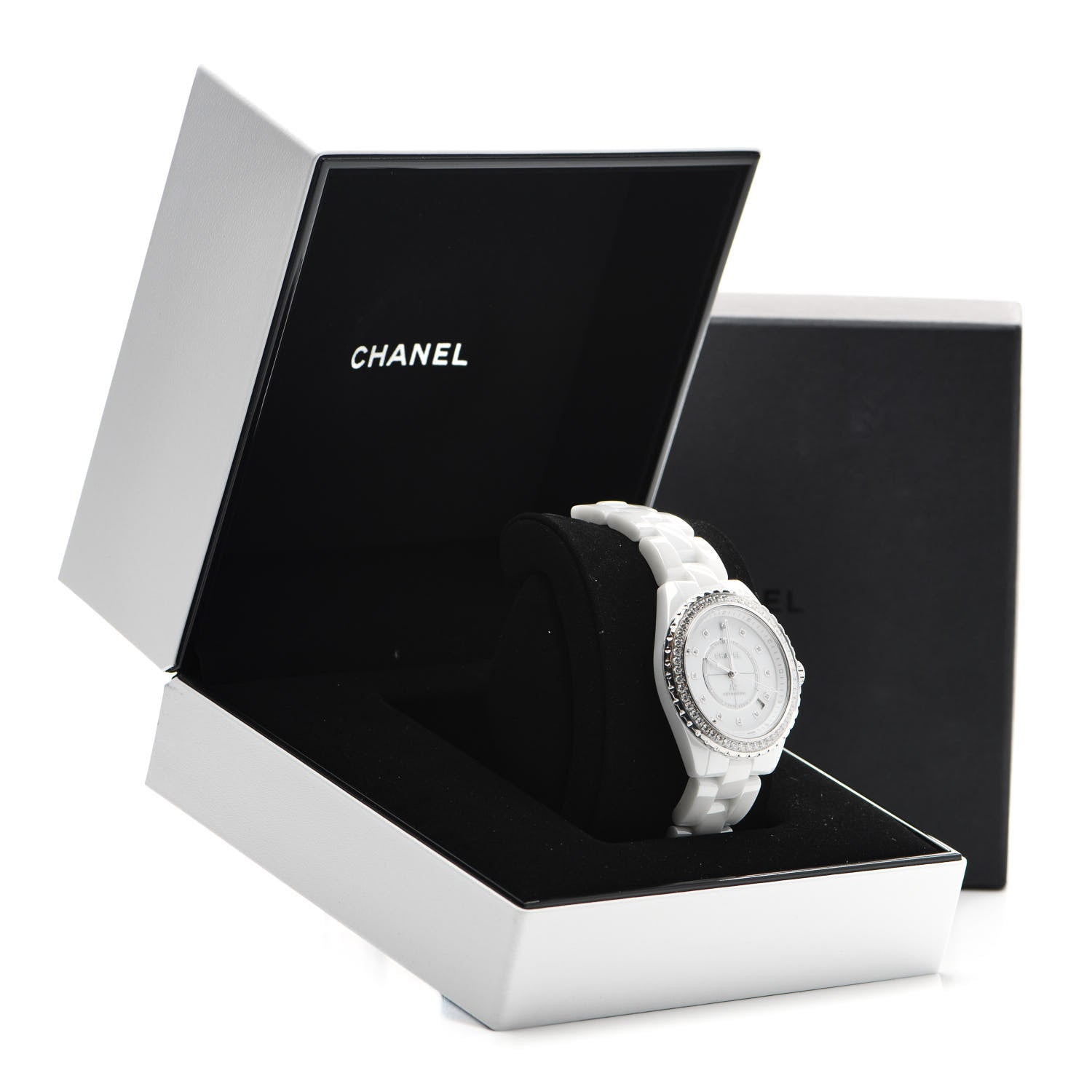 Chanel Stainless Steel Ceramic Diamond Bezel 38mm J12 Automatic Watch White 5 of 5