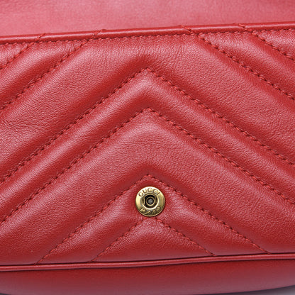 Gucci Calfskin Matelasse Super Mini GG Marmont Shoulder Bag Hibiscus Red 7 of 11