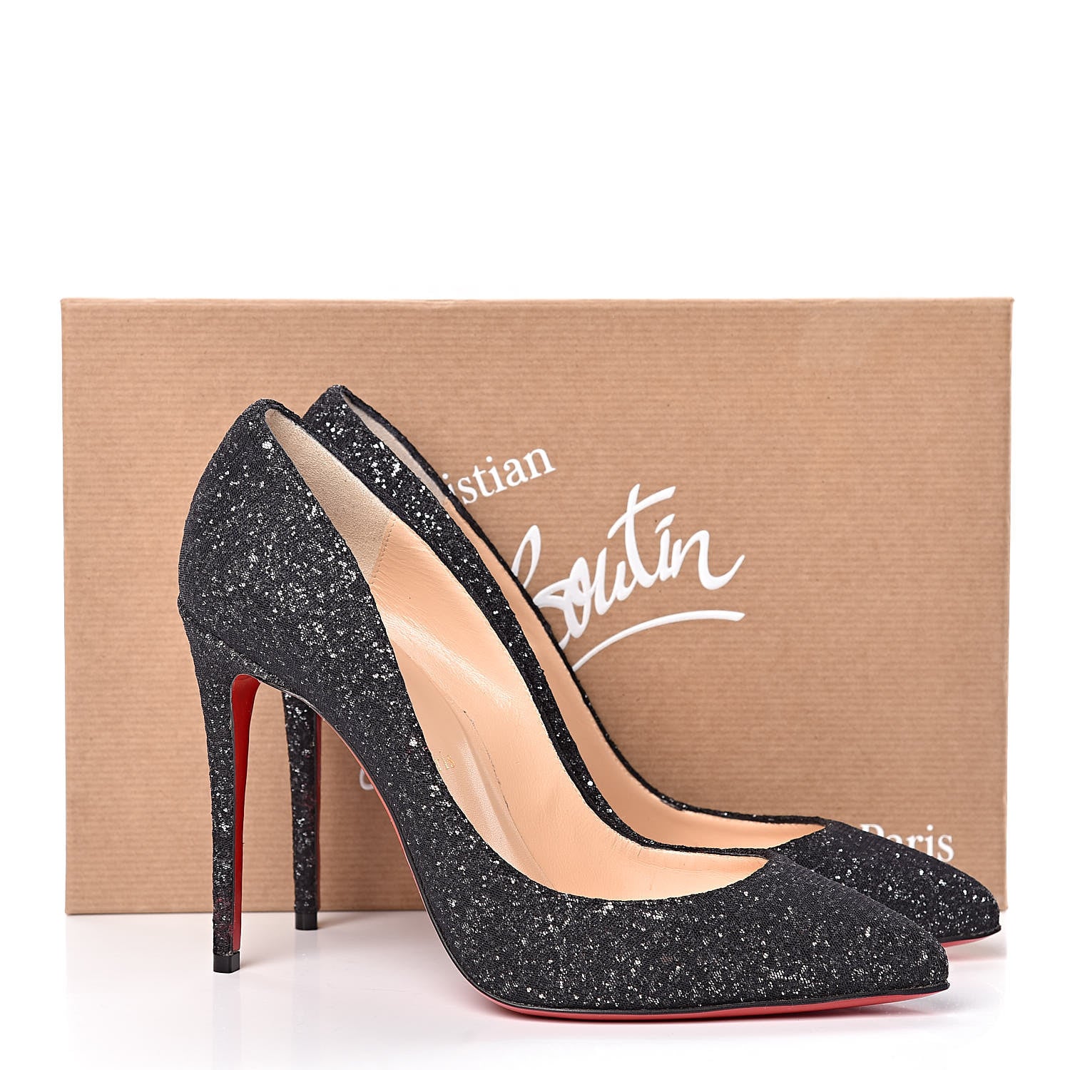 Christian Louboutin Glitter Resille Pigalle Follies 100 Pumps 38 Black 9 of 9