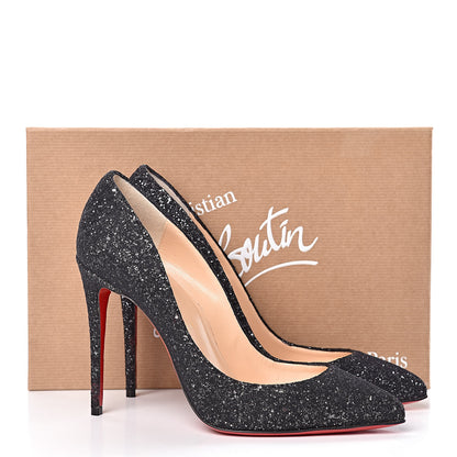 Christian Louboutin Glitter Resille Pigalle Follies 100 Pumps 38 Black 9 of 9